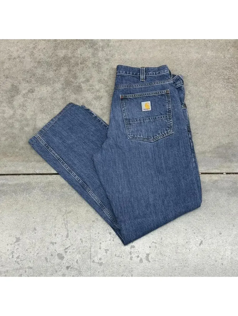 vintage carhartt blue relaxed baggy fit jeans size 34 x 34